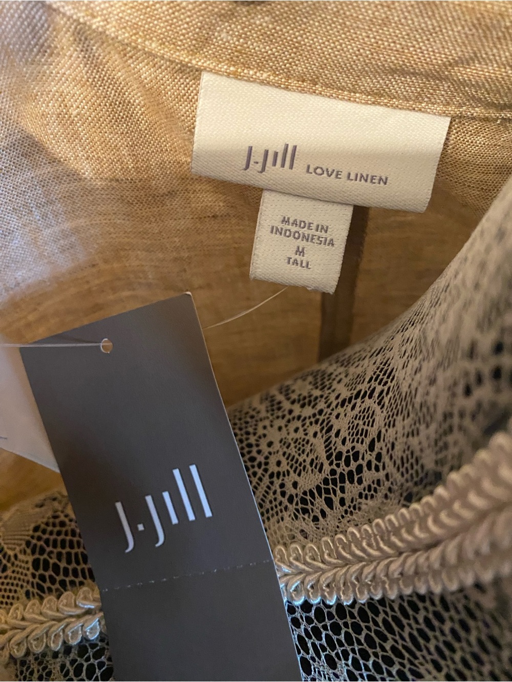 J. Jill Sleeveless Button-Front 100% Linen Dress in Flax Color - Picture 4 of 4